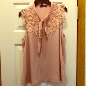 Light pink Shein size L sleeveless blouse